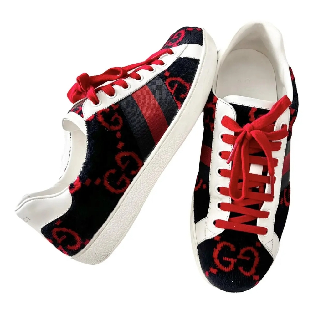 Gucci Ace GG Logo Terry Cloth Sneakers Size 36